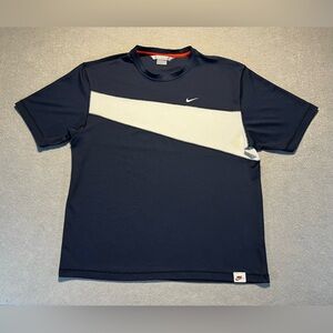 Vintage Nike Dri-FIT Shirt Men’s Large Blue White Pullover Athletic Tee